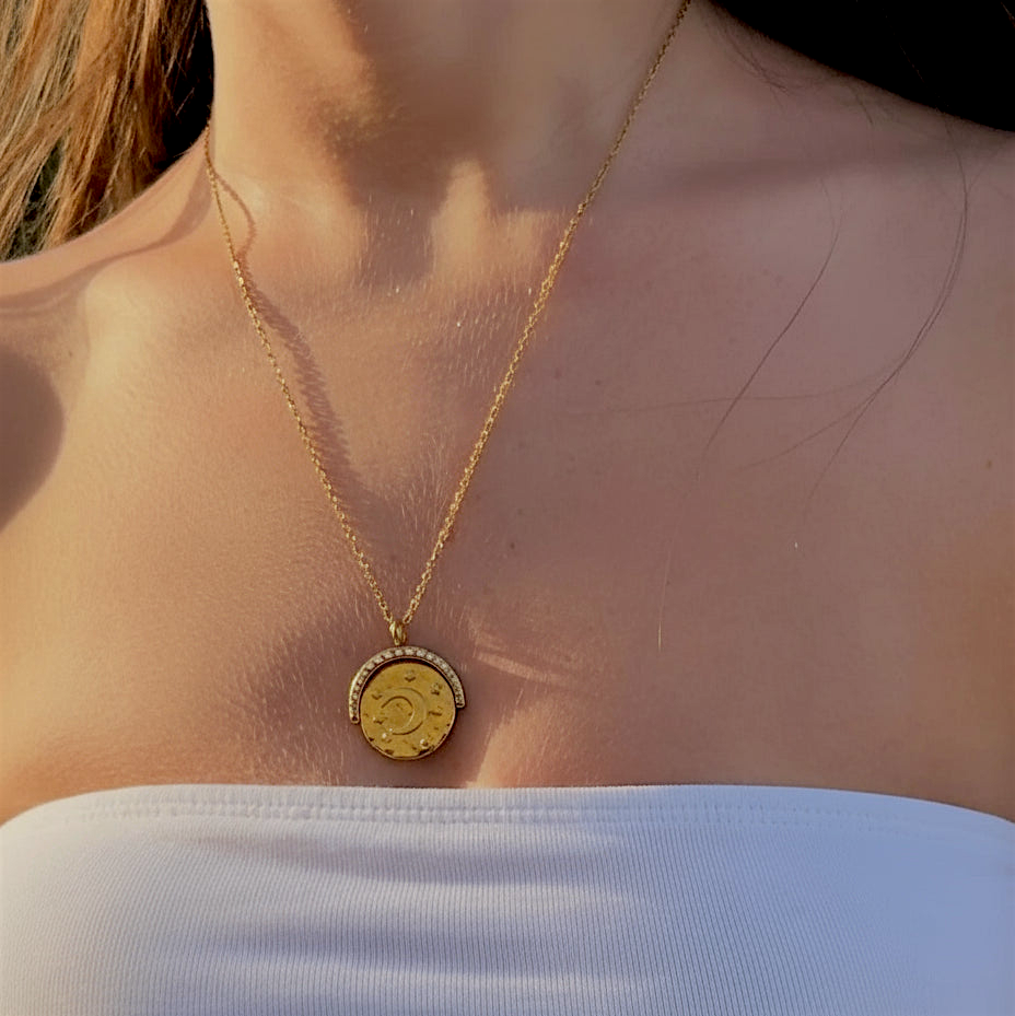 שרשרת סאן-מון - תליון דו צדדי