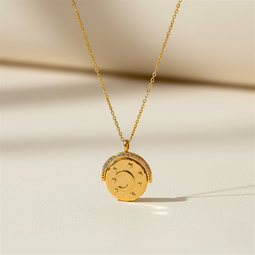 שרשרת סאן-מון - תליון דו צדדי