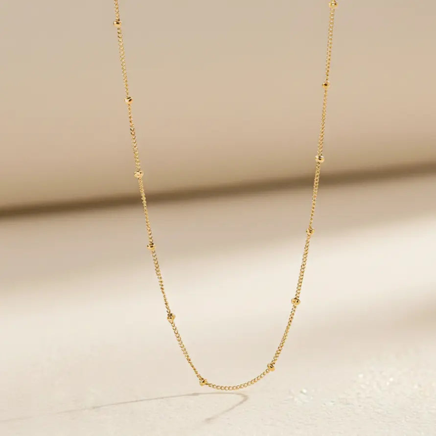 שרשרת טיפות טל - זהב דקה קלאסית