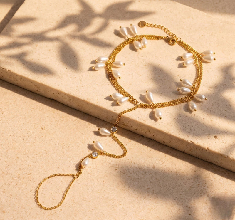 צמיד כף רגל פנינים