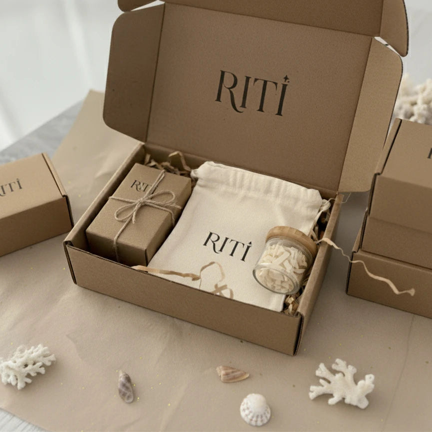 אריזת RITI פתוחה עם תכשיטים 