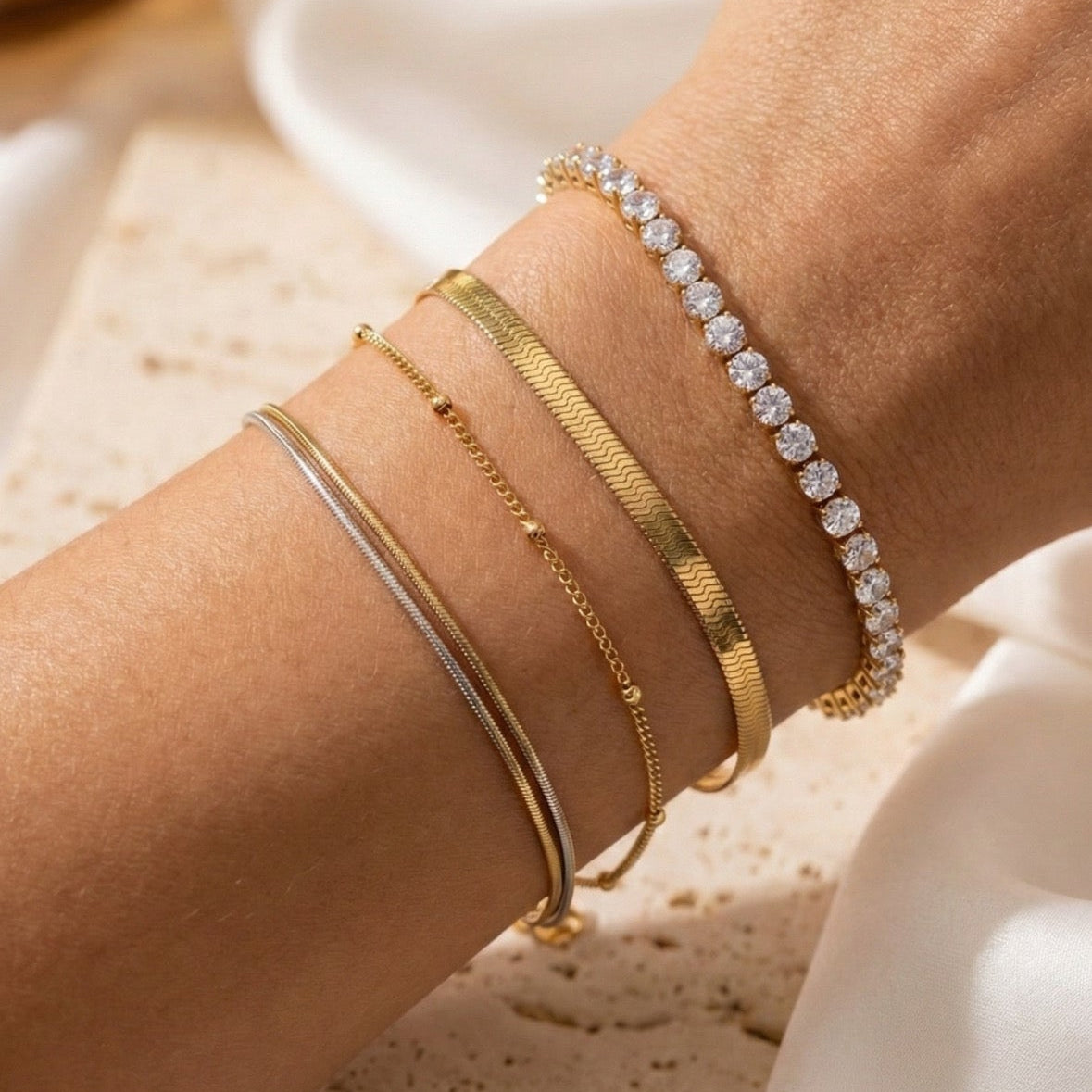 צמיד גל - זהב נחש קלאסי