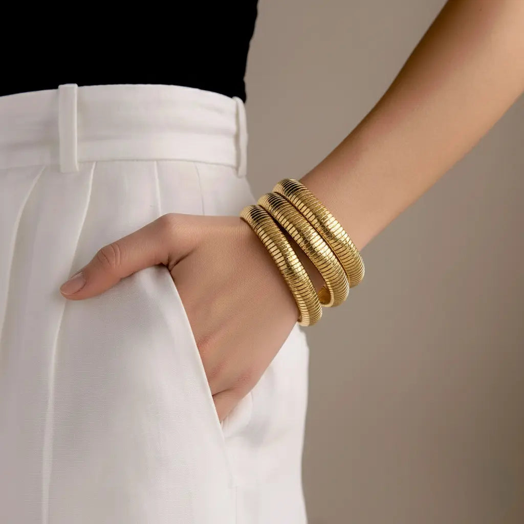 צמיד נחש זהב גמיש