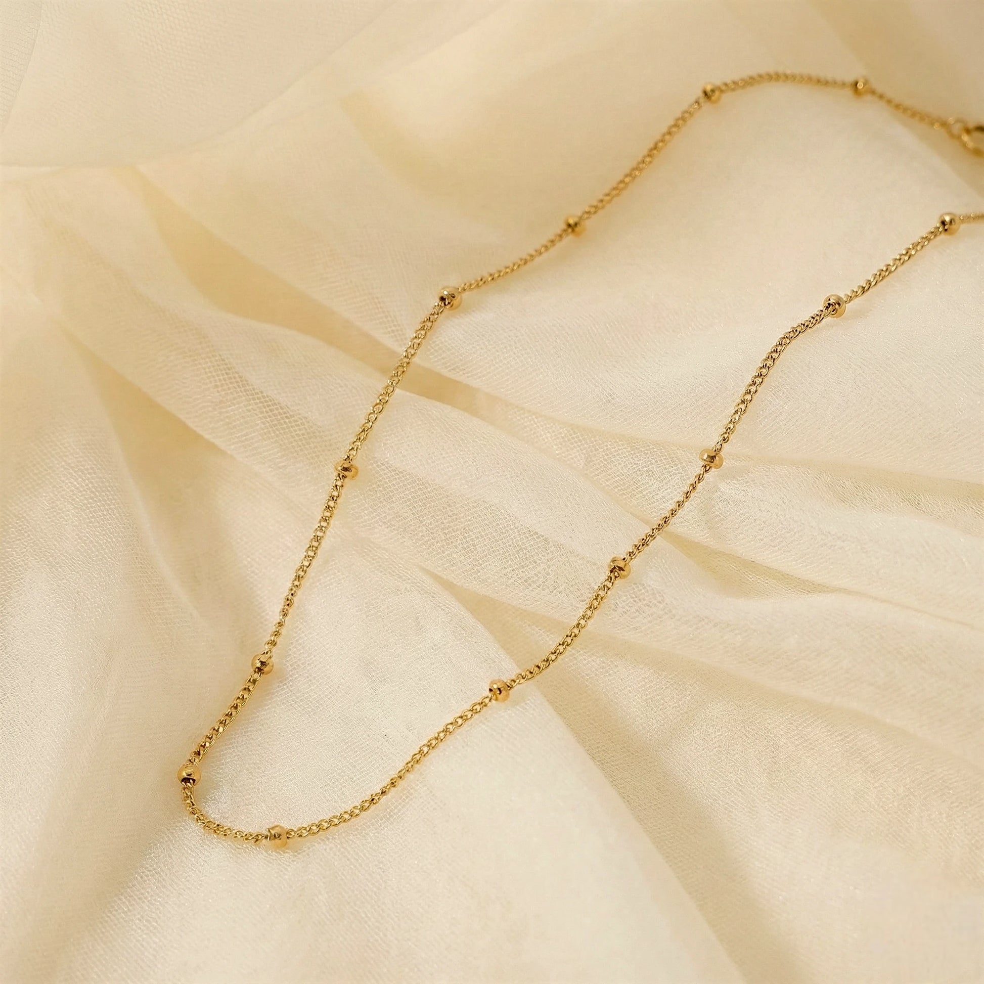 שרשרת טיפות טל - זהב עדינה קלאסית