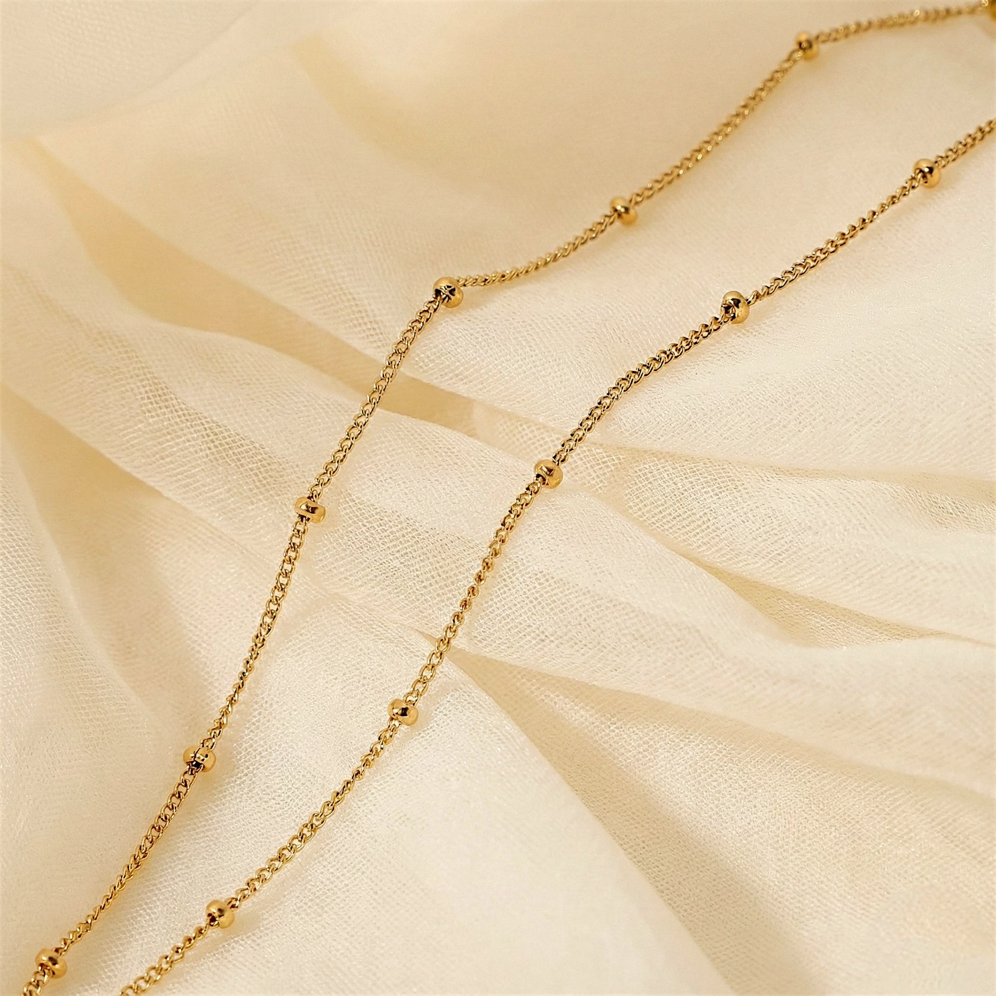 שרשרת טיפות טל - זהב עדינה קלאסית