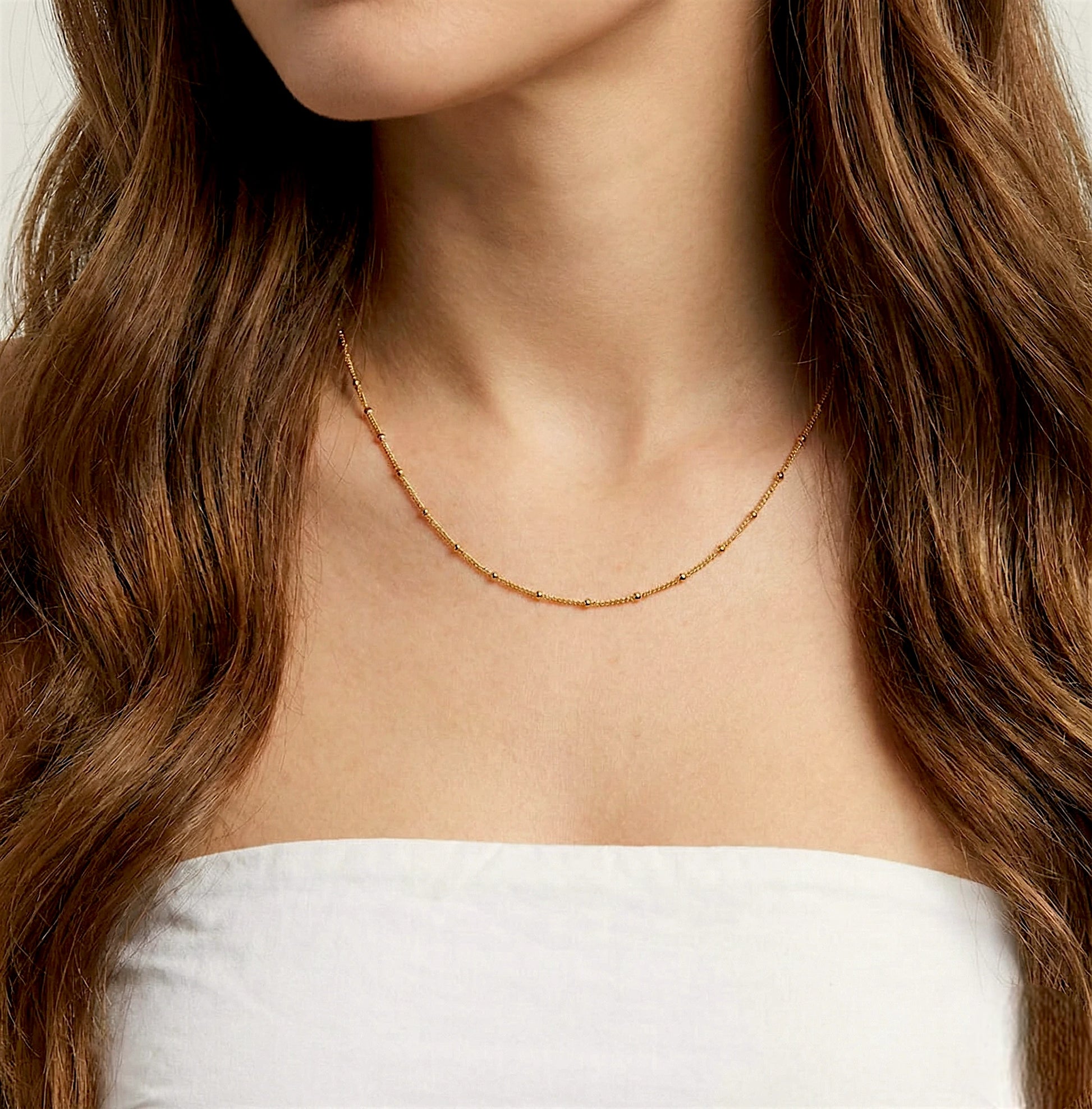 שרשרת טיפות טל - זהב עדינה קלאסית